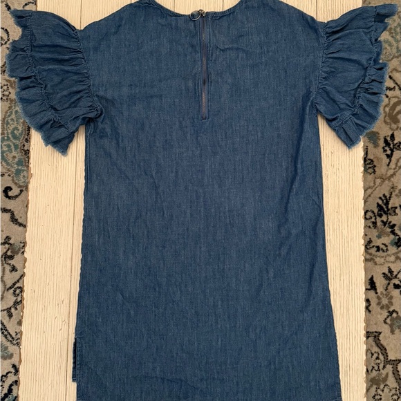 Denim Ruffle Sleeve Top - Picture 2 of 5